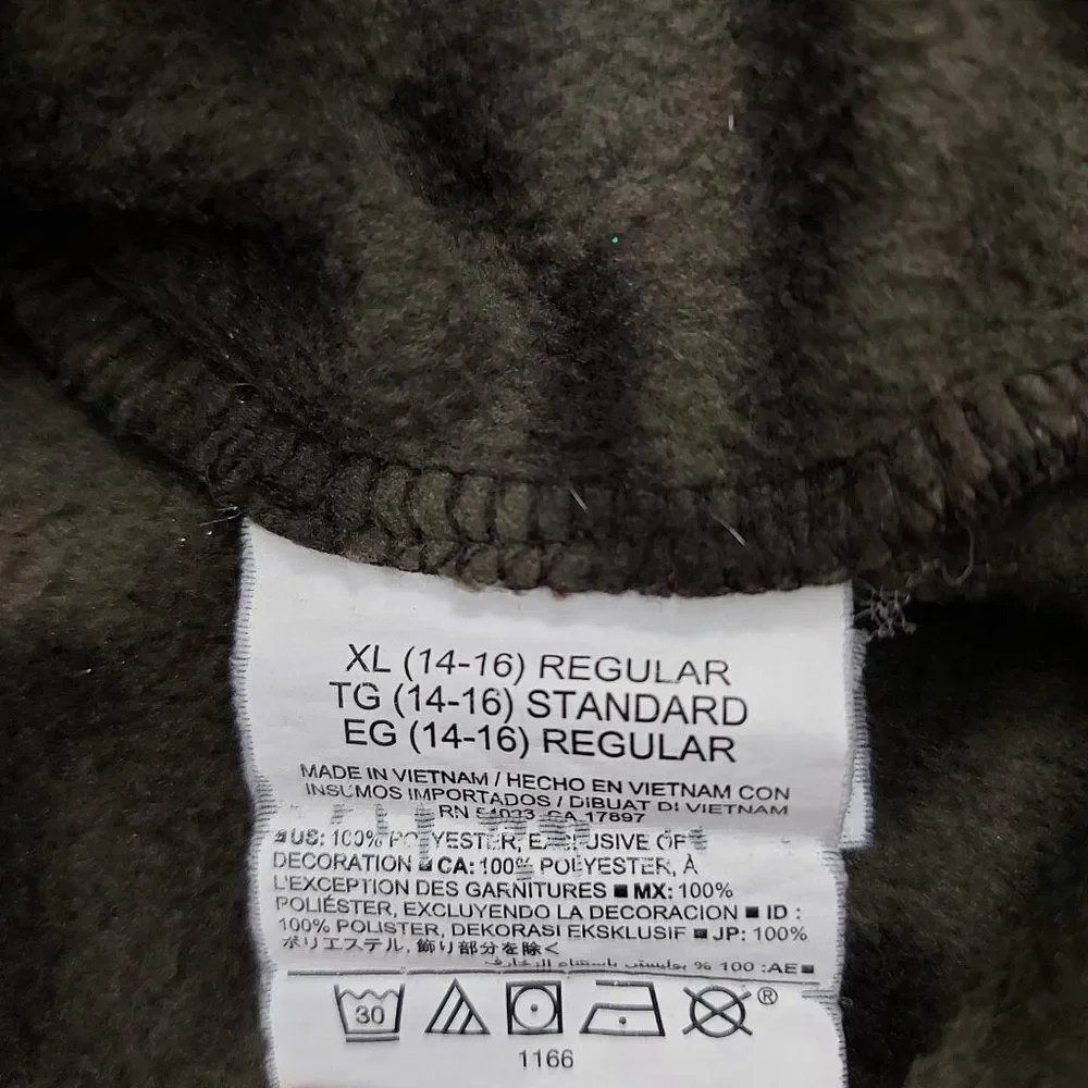 Old Navy Boys Fleece Camo Sweater 14 Green 1/4 Zip Warm Travel Outdoor